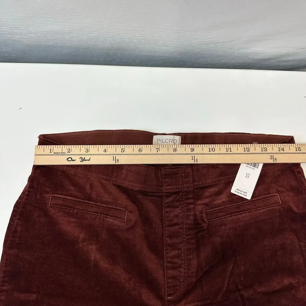 Anthropologie Pilcro Womens 31 Pull On Corduroy Flare Pants Navy Marin 70s Boho - Picture 11 of 14